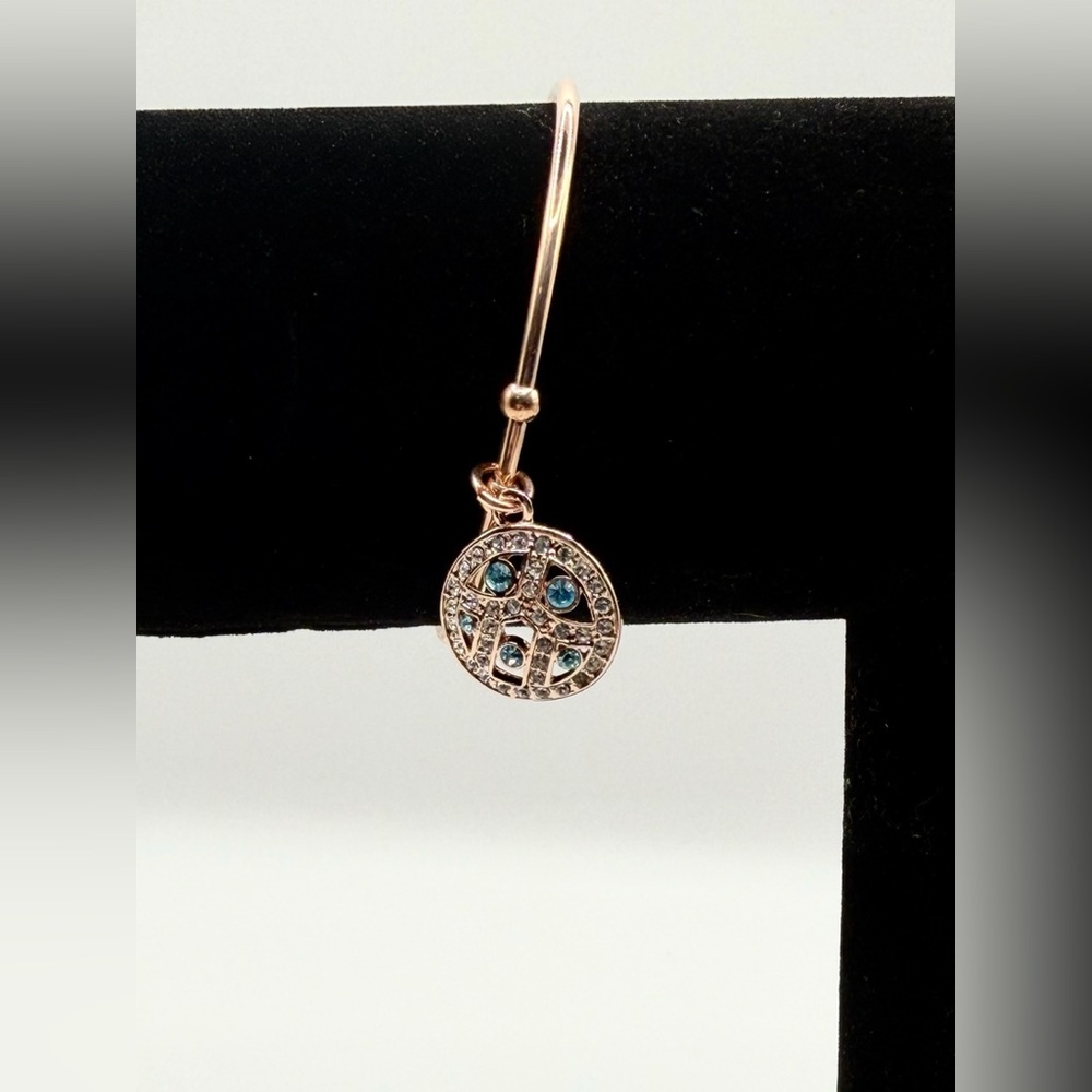 Rose Gold Plated Bracelet with Crystal Encrusted Charm